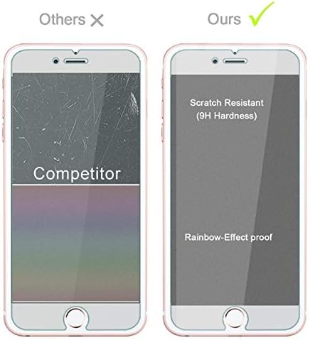 iPhone 7/8 Plusz Teljes Borító üveg kijelző Védő fólia, eTECH Gyűjtemény [3 Csomag] Teljes Lefedettség Világos, Edzett Üveg