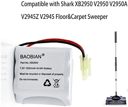 BAOBIAN XB2950 7.2 V 1200mAh, Ni-Mh Akkumulátor Kompatibilis Cápa V2950 V2950A V2945Z V2945 Emelet & Szőnyeg Utcaseprő (2