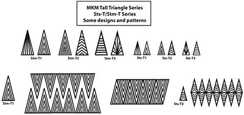 MKM Fazekas Eszközök Bélyegek 4 Agyag Közepes Magas Háromszög Dekoratív Bélyeg Agyag (STM-T1)