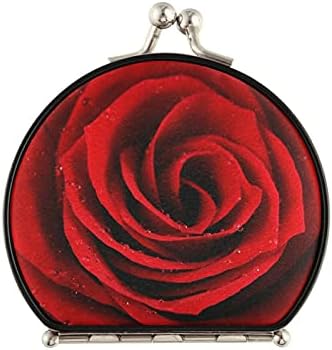 xigua Vörös Rózsa Kompakt Smink Tükör Nagyítású Lencse, Hordozható Utazási Smink Tükör, Elegáns, Összecsukható Kézi Tükör