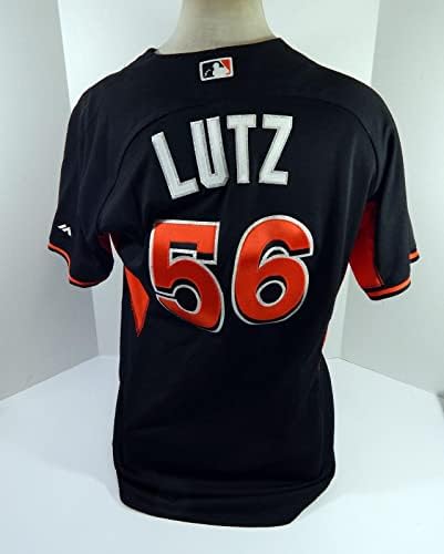 Miami Marlins Zach Lutz 56 Játék Használt Fekete Jersey gyakorlást ST 48 1 - Játék Használt MLB Mezek