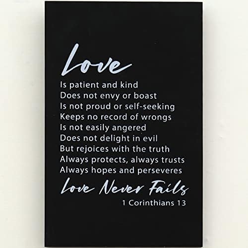 1 Korinthus 13 4-8 Szentírás Wall Art 14x9 Fa Alá. A szeretet Türelmes, a Szeretet jóságos a Szeretet Soha nem vall kudarcot