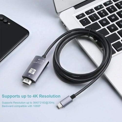 Kábel Blackmagic Pocket Cinema Camera 6K (Kábel által BoxWave) - SmartDisplay Kábel - USB-C-Típusú HDMI - (6 ft), USB C/HDMI
