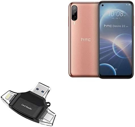 BoxWave Smart Modul Kompatibilis a HTC Desire 22 Pro - AllReader SD Kártya Olvasó, microSD Kártya Olvasó SD-Kompakt USB-a