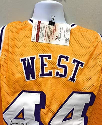 Jerry West Los Angeles Lakers Aláírt Autogramot Egyéni Jersey SZÖVETSÉG Hiteles Tanúja