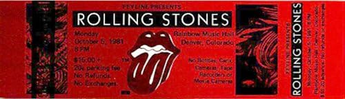 A Rolling Stones 1981 Fel Nem Használt Koncert Jegy Denver