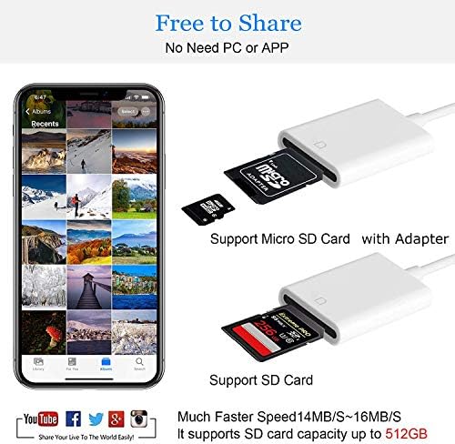 Az Apple Mpi Hitelesített Villám SD Kártya Kamera Olvasó iPhone, iPad, Veetone SD Kártya Olvasó a Memóriakártya-Olvasó Nyomvonal