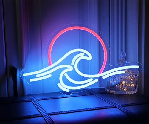 Naplemente, Napfelkelte LED Neon Sign Hullám neonreklám A Fali Dekor Óceán Surf neonok Hálószoba Decor A nappaliban, Irodában,