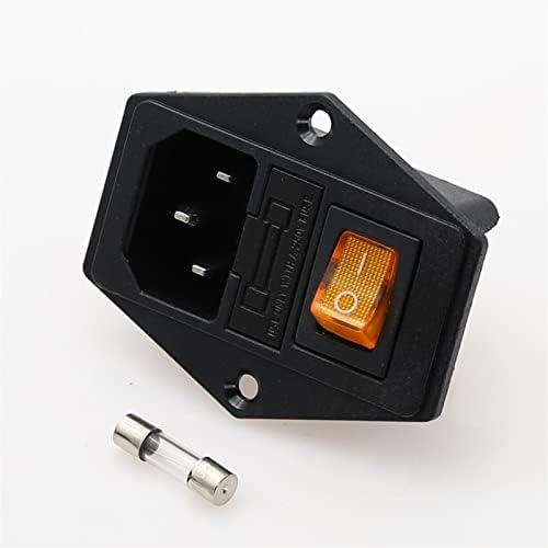 HALONE 1set 10A 250V Modul Plug Rocker Kapcsoló Férfi Csatlakozóaljzatba 3 Pin IEC320 C14 Kapcsoló Biztosíték (Színes : 5)