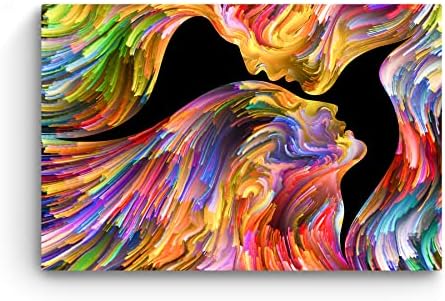 Startonight Vászon Wall Art Absztrakt - Csók Örökkévalóság, Színes Festmény - Grafika Nyomtatás Hálószoba 24 x 36