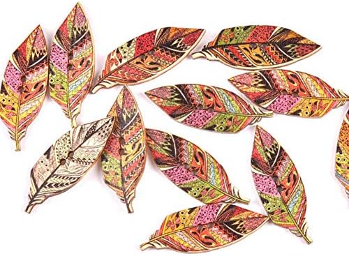 AKOAK 50 Db/Készlet Fa Gombok Maple Leaf Nyomtatás Kápráztató Színű Dekoratív Gombok Ruházat, Sapka, Sál Tartozékok Gombok