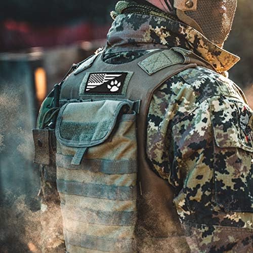 Taktikai USA Zászló Tracker Mancs Hazafi Amerikai MINKET Katonai Hímzett Applied Morál Hook & Hurok Javítás (Fekete 3)