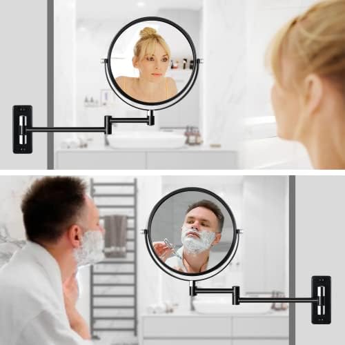 LANSI Falra Szerelt Smink Tükör, 1X/10x-es Nagyító Tükör 8 Kétoldalas Tükör, Hiúság Tükör borotválkozáshoz, valamint Smink,
