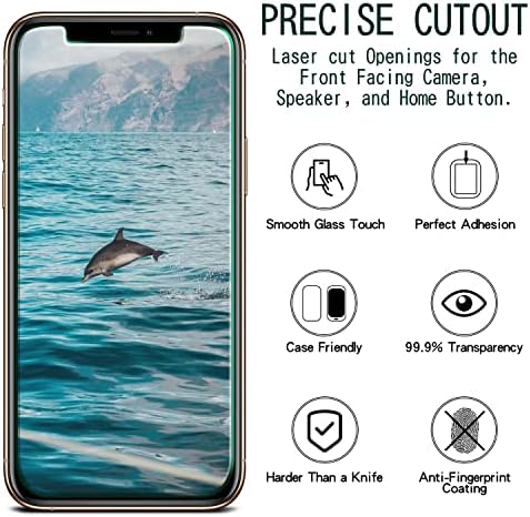 KAREEN [2 Csomag] Edzett Üveg iPhone 11 Pro, iPhone XS, iPhone X Screen Protector 5.8 Inch, Anti Karcolás, Buborék Mentes,