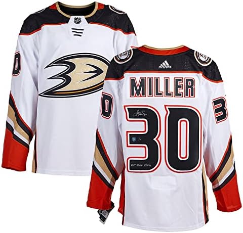 Ryan Miller Anaheim Ducks Aláírt & Kelt Utolsó Játék Adidas Mez /30 - Dedikált NHL-Mezek