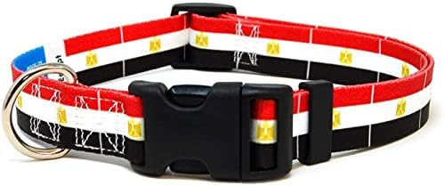 Egyiptom Nyakörv | Egyiptom Zászló | gyorskioldó Csattal | Made in NJ, USA | Közepes testű Kutyák | 1 hüvelyk Széles