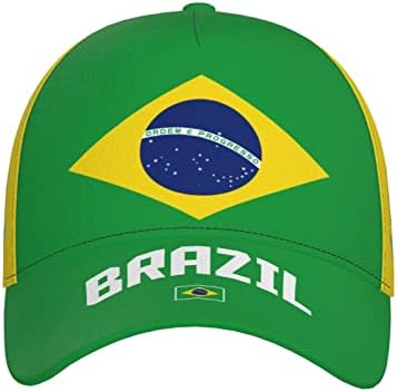 DABOYOZHZH Brazília Zászló Menő Brazil Baseball Sapka 3D Teljes Nyomtatási Felnőtt Unisex Állítható Kalap Foci Hazafias Sapkák