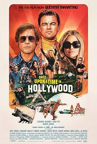 Volt egyszer egy Hollywoodi - Mozi Plakát - Intézkedések 24 x 36 cm ( Brad Pitt - Leonardo DeCaprio - Margot Robbie - Al