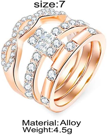 Sárkány Szeme Gyűrű Vintage Szív Gyűrű 3DB Divat Trend Geometriai Tér Gyémánt Berakással Cirkon Női Gyűrű, Ékszerek, Aranyos