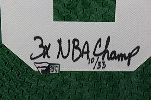 Larry Bird Dedikált Boston Aláírt M&N Swingman Keretes Mez 3 x NBA-BAJNOK Fanatikusok Hiteles COA LE 33
