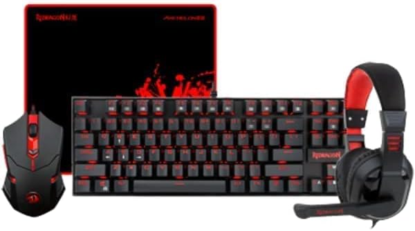 Redragon S113 Vezetékes RGB Háttérvilágítású Mechanikus Gaming-Billentyűzet-Egér Kombó egérpad, Gaming Headset, PC Gamer