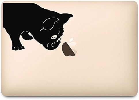 Fekete francia Bulldog Szippantás Matrica 12 Laptop