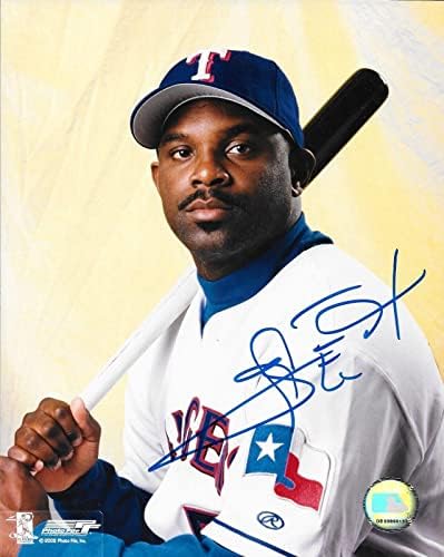 Carl Everett aláírt Texas Rangers 8x10 fotó dedikált 2 - Dedikált MLB Fotók