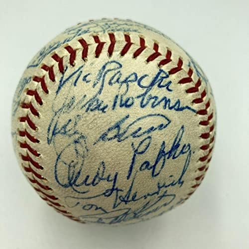 Gyönyörű Jackie Robinson Joe Dimaggio Hall Of Fame Multi Aláírt Baseball SZÖVETSÉG - Dedikált Baseball