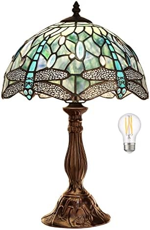 MOOVIEW Tiffany Lámpa asztali Lámpa ólomüveg Szitakötő Éjjeli Lámpa Olvasó asztali Lámpa Hálószoba Nappali 18 Magas 1 DB