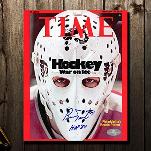 Bernie Szülő Philadelphia Flyers TIME MAGAZIN Dedikált 8x10 - Dedikált NHL-Fotók