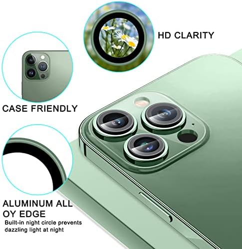 WRJ iPhone 14 Pro & iPhone 14 Pro Max Kamera Lencséjét Védő, Ultra Clear [Esetben, Barátságos] [Alumínium Szegély] 9H Keménység