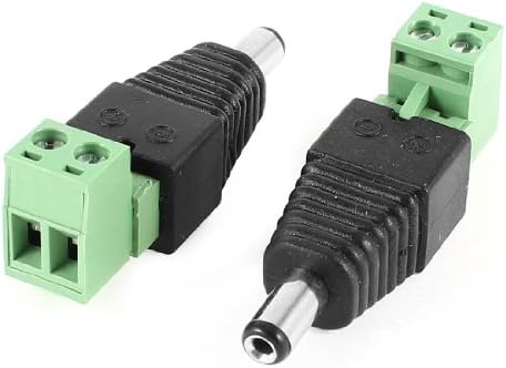 Aexit 2 Db Audio & Video Tartozékok CCTV Kamera, 5,5 mm x 2.1 mm-es DC Férfi Power Csatlakozó Csatlakozók & Adapterek Fekete