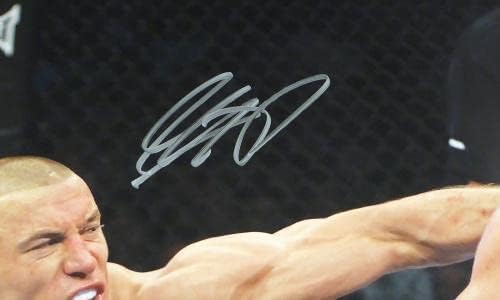 Georges St-Pierre GSP Dedikált 16x20 Fotó MMA Alá Kétszer PSA/DNS U91063 - Dedikált UFC-Fotók