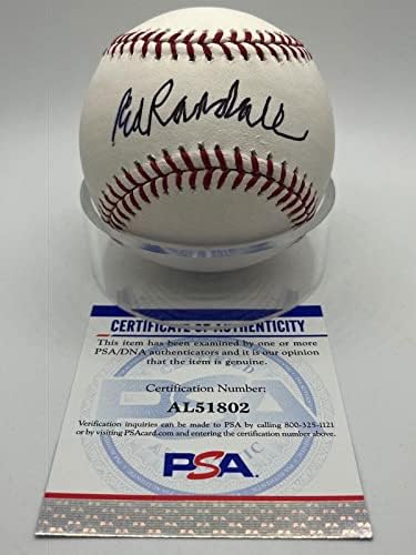 Ed Randall Hangja Baseball Aláírt Autogramot Hivatalos MLB Baseball PSA DNS - Dedikált Baseball