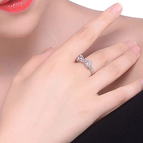2023 Új Gyűrű Gyémánt Eljegyzési Női Hercegnő Cirkon Személyre szabott Gyűrűk Szorongás Gyűrű Mérete 13 (Ezüst, 9)