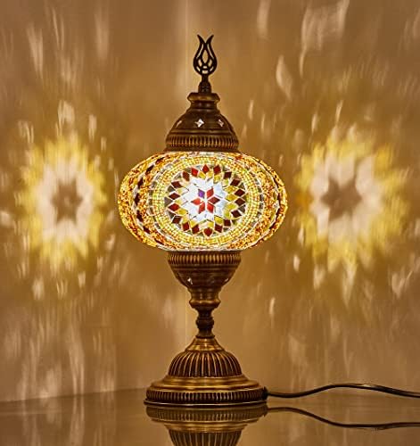 DEMMEX török Marokkói Mozaik Asztal, ágy melletti Éjjeli Lámpa, Tiffany Style Színes, Kézzel készített Üveg Mozaikok asztali