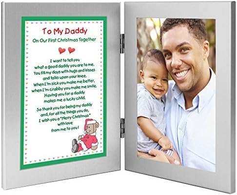 A költészet Ajándékok Új Apa Karácsonyi Ajándék, Hogy apám Az Első karácsonyunk Együtt, Add 4x6 Inch Fotó