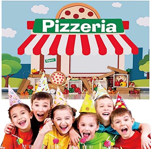 Pizza Party Fotó Hátteret, Pizzéria Bolt Főzés Desszert Étel Gyerekek Szülinapi Parti, Portré, Dekorációs büfés Hátteret,