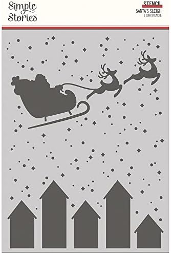 Egyszerű Történetek Kandalló & Holiday Stencil 6X8-a Mikulás Szán?