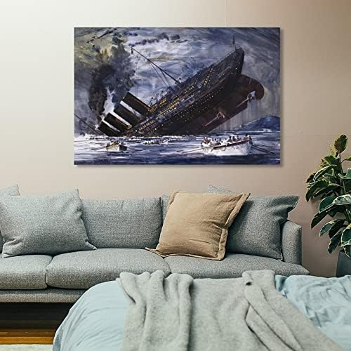 Régi olajfestmény Poszter Titanic Süllyed az Olaj Festmény Vintage Szoba Esztétika - 副本 Vászon Fal Művészi Nyomatok a Fali