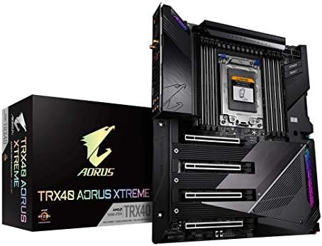 GIGABYTE TRX40 AORUS Xtreme (sTRX/AMD/TRX40/Uszony-Tömb Hűtőborda/16+3 Fázis Infineon Digitális VRM/Gen 4 AIC 4 X M. 2 NVMe/Intel
