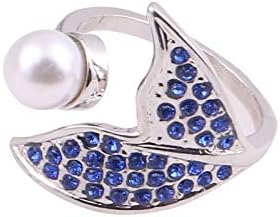 Esküvő & Eljegyzési Gyűrűk, a Nők Delfin Gyűrű Nyitva Gyémánt Hab Gyöngy Kék Teljes Gyűrű Gyűrű