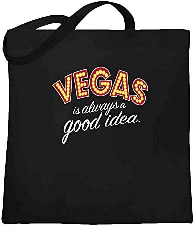 Pop Szálak Las Vegas Mindig Egy Jó Ötlet, Utazás, Nyaralás, Fekete 15x15 cm Nagy Vászon Táska