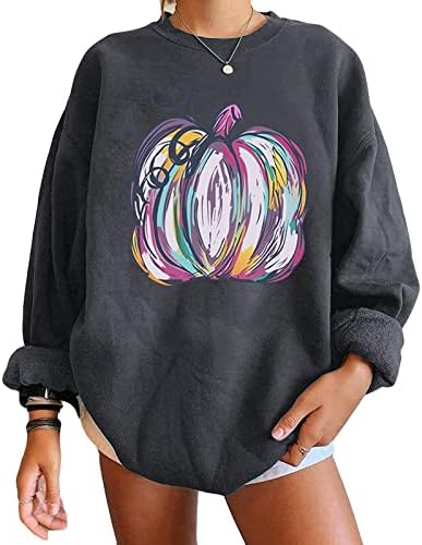 SAXIGOL Aranyos Plus Size Pullovers Tini Lányok Haza Halloween Hosszú Ujjú Kényelem Kényelmes Melegítő Kerek Nyak Poliészter