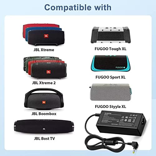 HUOQB 19V 90W JBL Töltő,JBL Boombox Hordozható Bluetooth Hangszóró (Fekete, Kék, Piros) AC Adapter Tápkábel（UL）