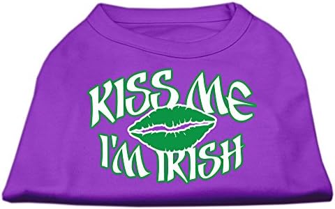 Délibáb Pet-Csókolj meg vagyok Ír Képernyő Nyomtatás Póló Lila XXXL - 20 L