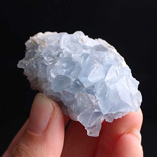 LAAALID XN216 1 Doboz Új Madagaszkár Természetes Durva Celestite Klaszter Doboz Crystal Druzy Kék Ég Nyers Geode Ásványi