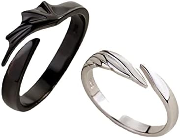 925 Ezüst Hűvös Dragon Wing Gyűrű Párok Megfelelő Gyűrűk Személyiség Angyal, Ördög Nyitott Gyűrű a Nők, Férfiak
