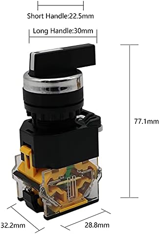 DASEB 22mm Választó Gomb Rotary Switch Reteszelés Pillanatnyi 2NO 1NO1NC 2 3 helyezze DPST 10A 400V hálózati Kapcsoló BE/Ki