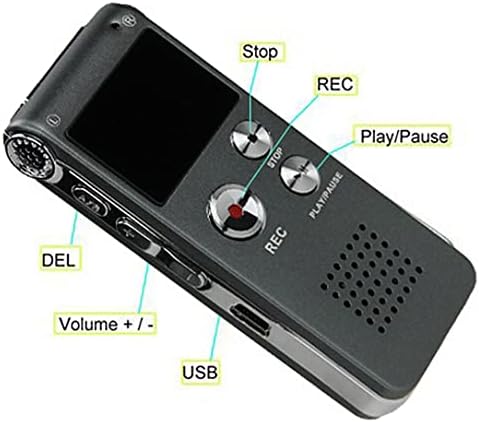 TBIIEXFL Hordozható LCD Képernyő 8 GB Digitális diktafon Telefon Audio Készülék, MP3-Lejátszó Diktafon